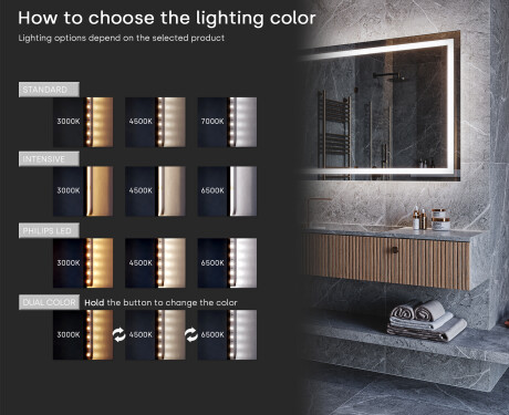 Illuminated Bathroom Mirror LED Lighting L01 #9