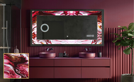 Backlit Decorative Mirror - Ruby Rhythms