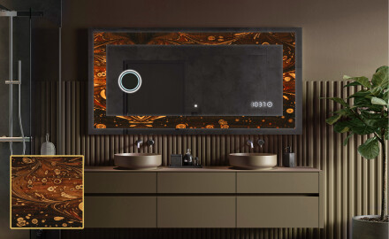 Backlit Decorative Mirror - Amber Shell