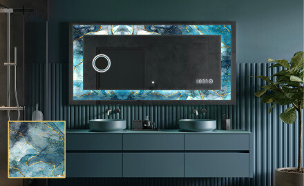 Backlit Decorative Mirror - Sapphire Reflections